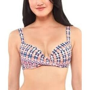 Jessica Simpson‎ Contemporary Laguna Beach Twisted Bikini Top, Size Large/D